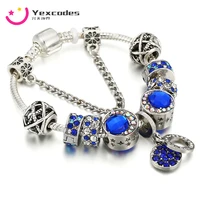 yexcodes eternal blue pendant starry charm diy exquisite bracelet for ladies brand bracelet party anniversary birthday gift
