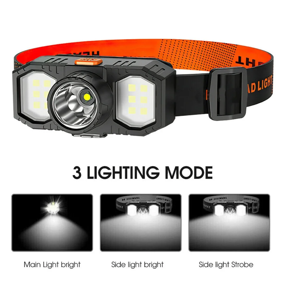 

New LED Head Band Lamp USB Charging Headlamp Headlight Torch Flashlight Work Light Bar Portable Outdoor Lighting