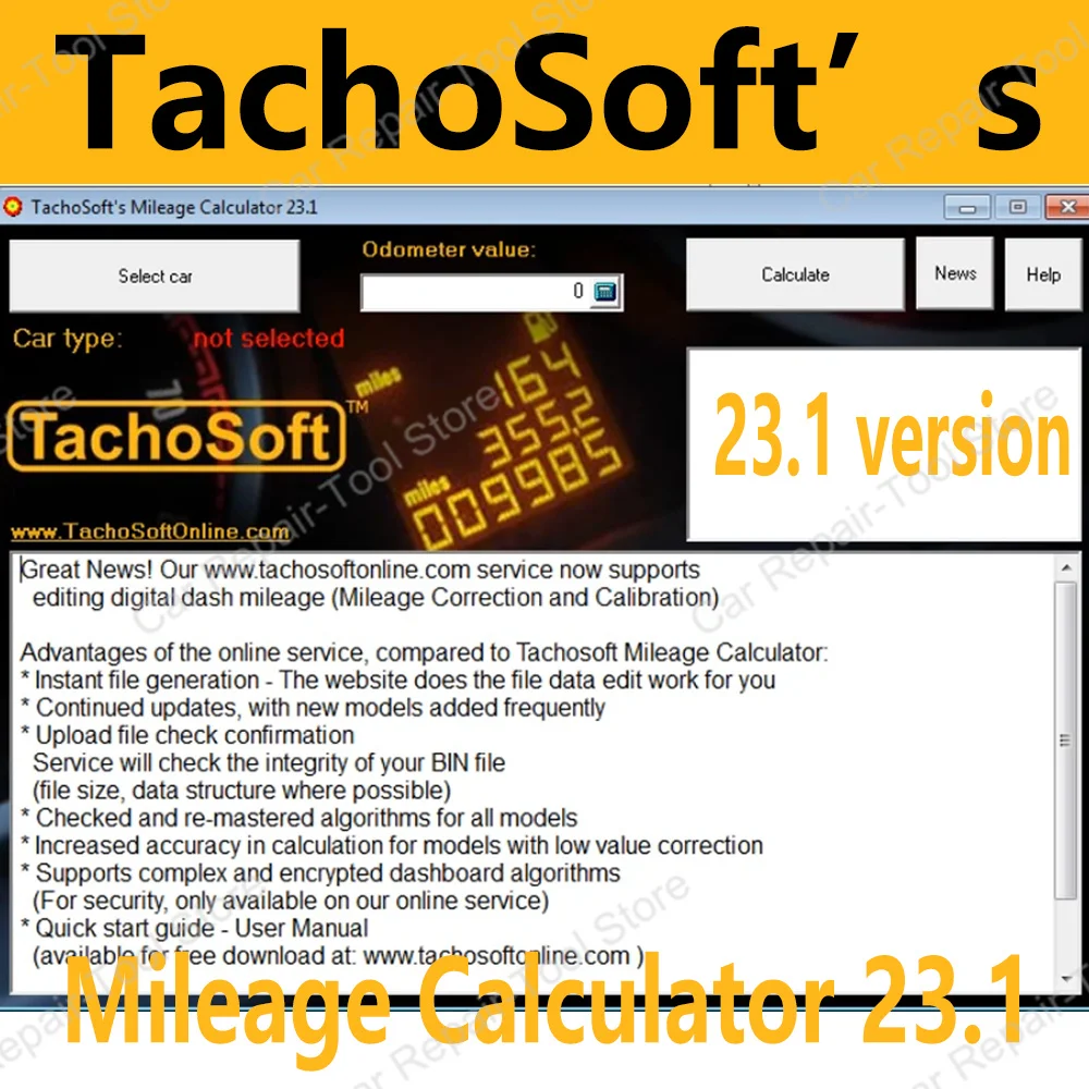 

TachoSoft Mileage Calculator 23.1 with CrackFull Version Support Many Car Brands Auto Repair Software EEPROM ECM