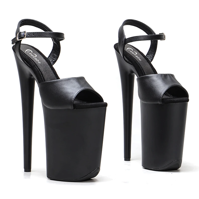 Leecabe 23CM/9inches Matte PU upper Platform Sexy  High Heels Sandals Pole Dance shoes