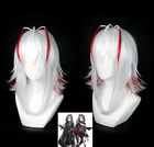 Парик для косплея аниме Рыцари, термостойкий, с черными красными волосами, 40 см, для косплея