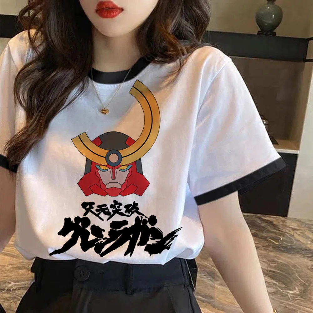 

Футболка gurren lagann, женская летняя футболка с мангой, японская одежда для девочек