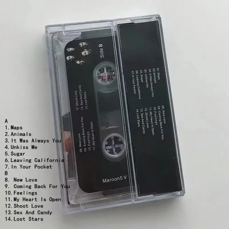Музыкальная магнитная лента Maroon5 V: Альбом лучших хитов, кассета, косплей-аксессуар, Walkman, автомобильный рекордер, саундтреки, музыка для вечеринок (art.: 3920dc42151eb) - 3920dc42151eb