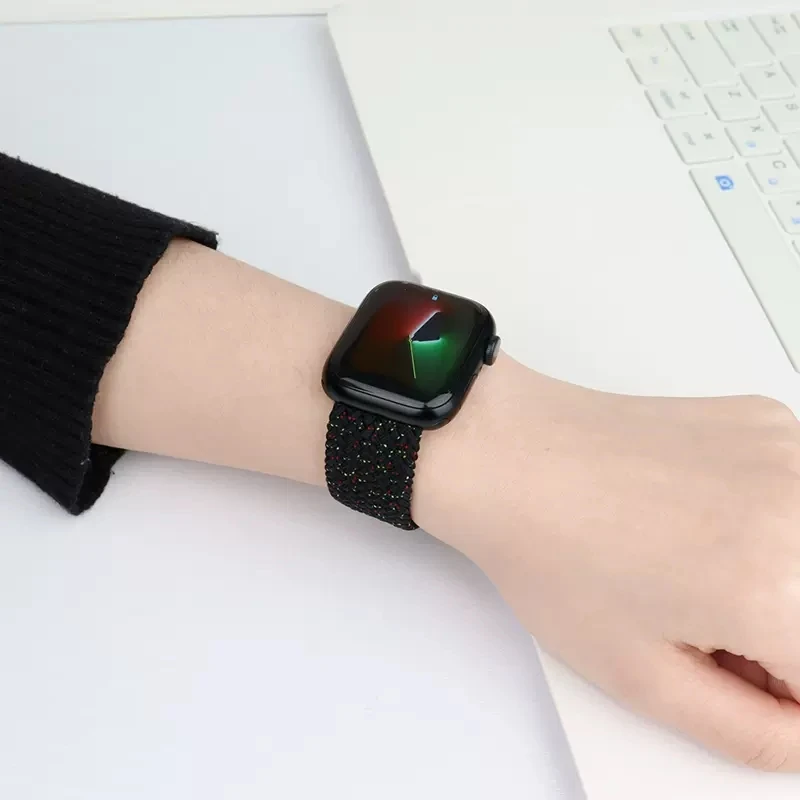 Braided Solo Loop For Apple watch ultra band 44mm 45mm 38-42-40-41-49mm Nylon Elastic bracelet iWatch serie 8 se 6 7 5 4 3 strap