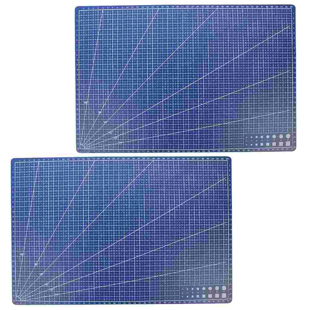

2 Pcs Cutting Mat Engraving Board Handcrafts Making Rotating Mats Quilting Plastic Double-sided
