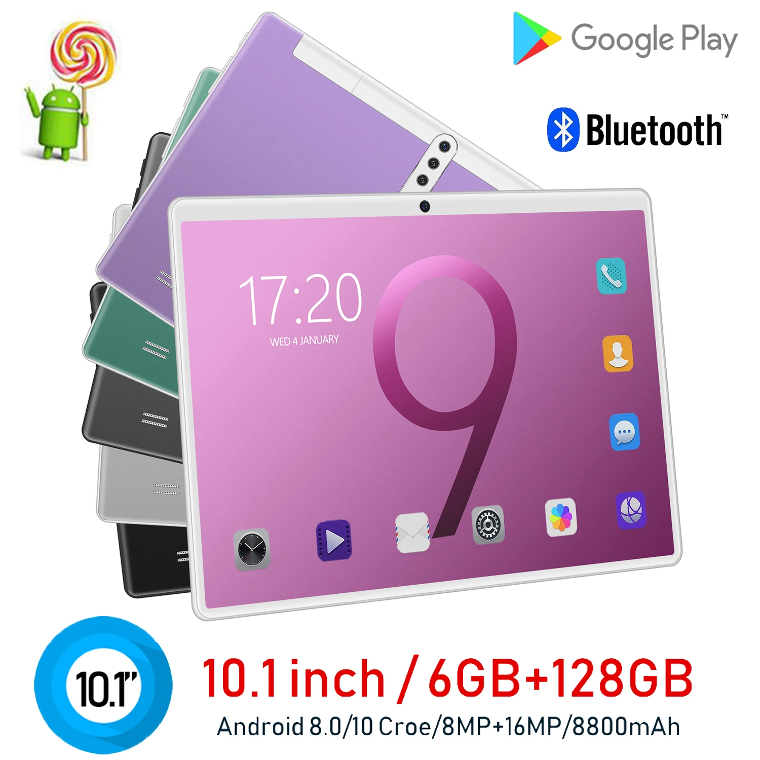 T10W Pad Android10 Tablet 6GB RAM 128GB ROM PC 10.1 Inch Card Dual SIM 8000mAh 10 Core With Keyboard Global Version