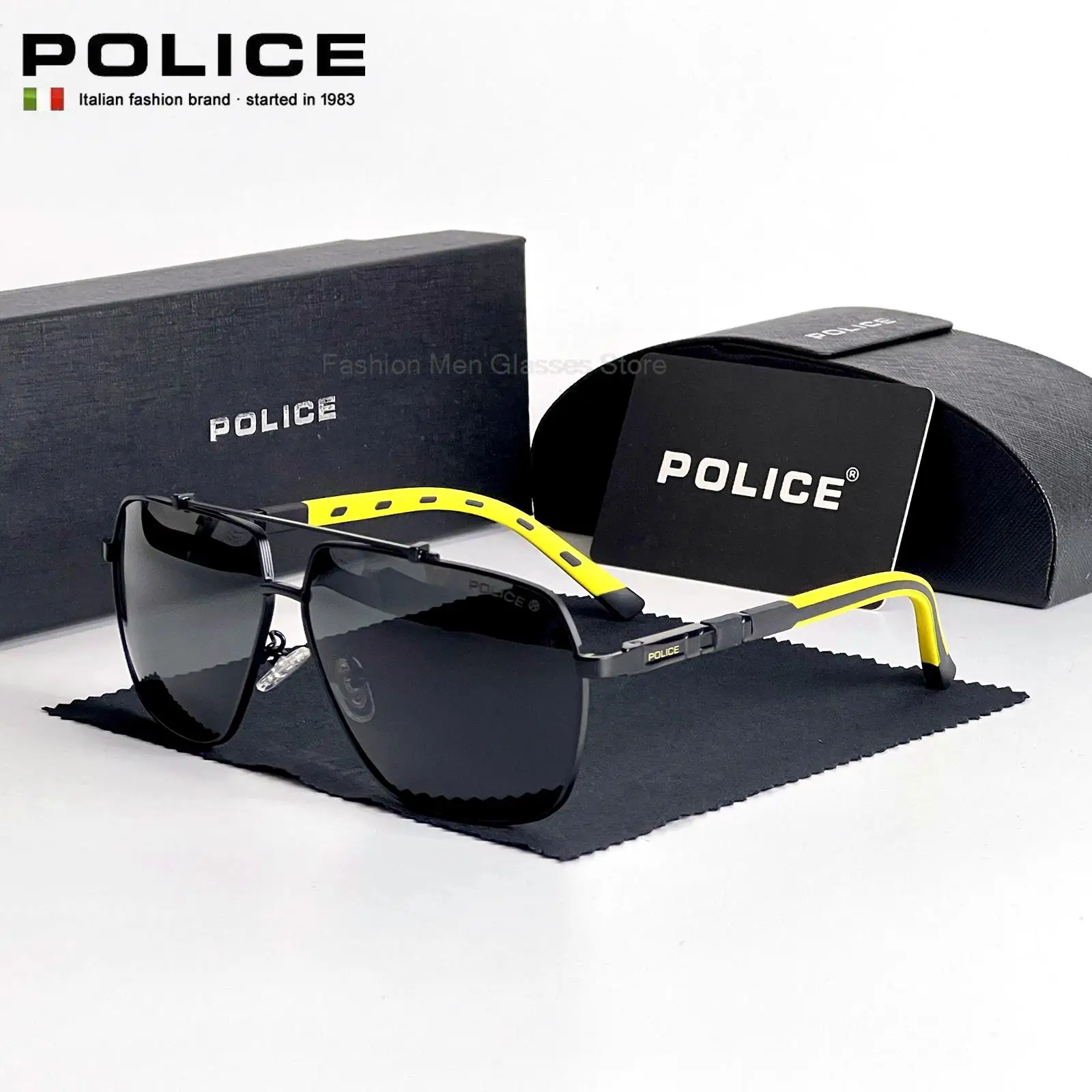 

Luxury Brand POLICE Fashion Polarized Retro Sunglasses Men Brand Designer Fishing Driving 6321