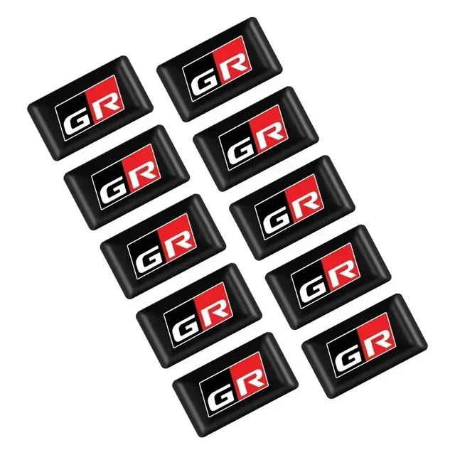 

10 шт. 3D эпоксидные наклейки для салона автомобиля, декоративные аксессуары для Toyota GR Gazoo Racing Supra Corolla, запчасти Sport 86 Yaris Grmn