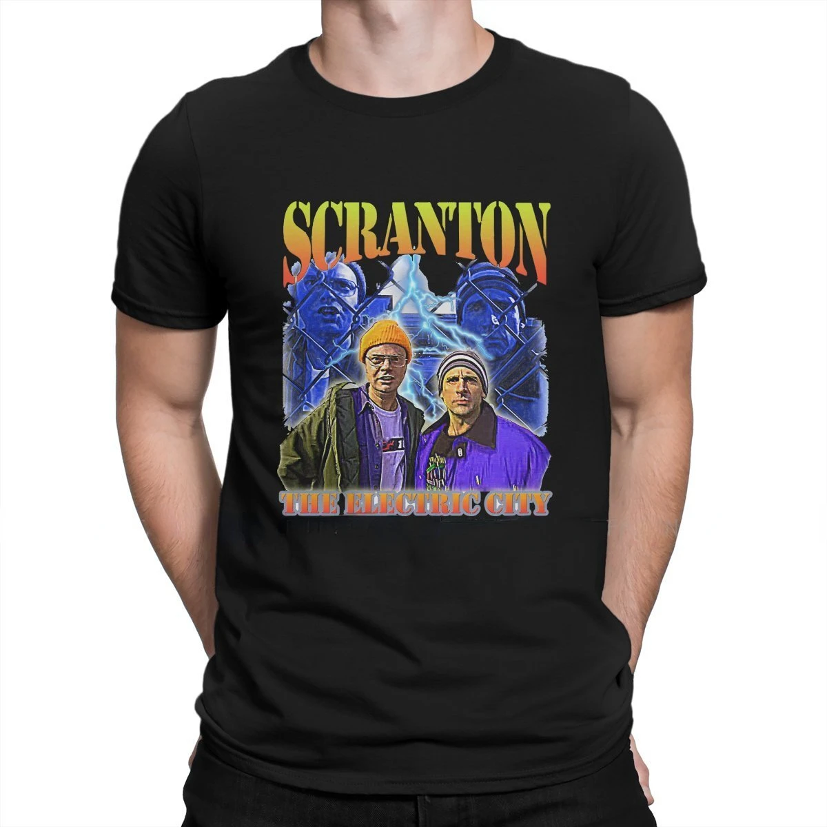 

Повседневная футболка, специальная подарочная одежда, графическая футболка Scranton The Electric City, винтажные креативные Ретро Топы