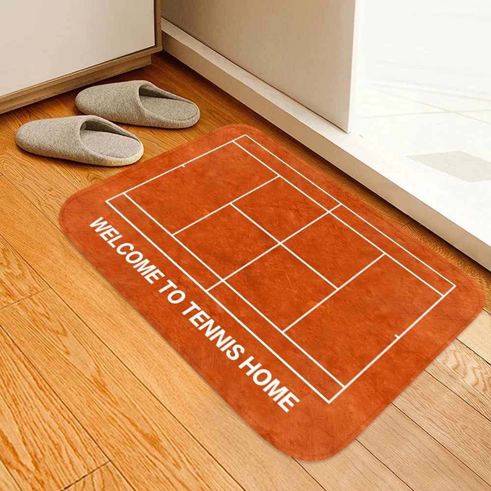 

Anti-skid Tennis Court Doormat Flannel Balcony Floor Kithen Rug Water-absorbing Bathroom Carpet Entrance Door Mat Japan Style