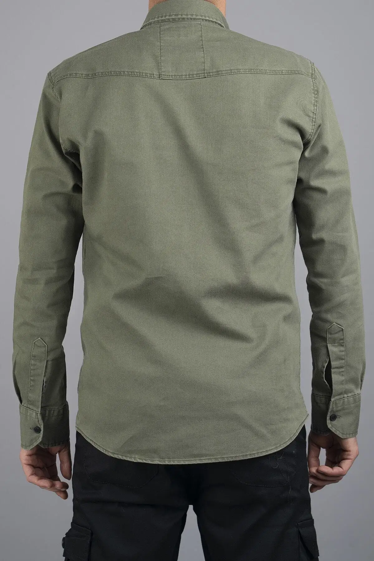 Slim Fit Men 'S Jeans Shirt Green