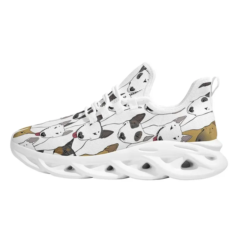 Женские летние кроссовки с принтом Бультерьера повседневная обувь на плоской