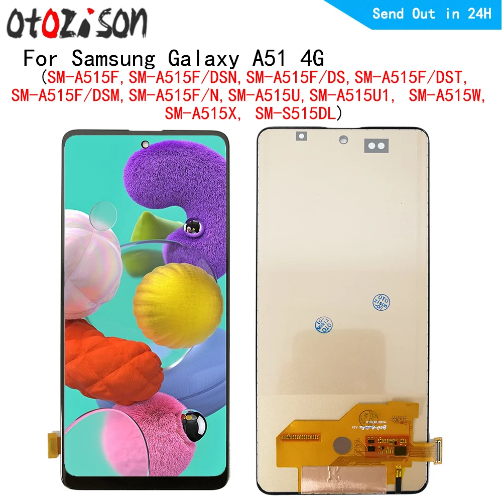AMOLED-экран для Samsung Galaxy A51 4G SM-A515F SM-A515W SM-A515X, ЖК-дисплей, сенсорная панель, дигитайзер с рамкой в сборе
