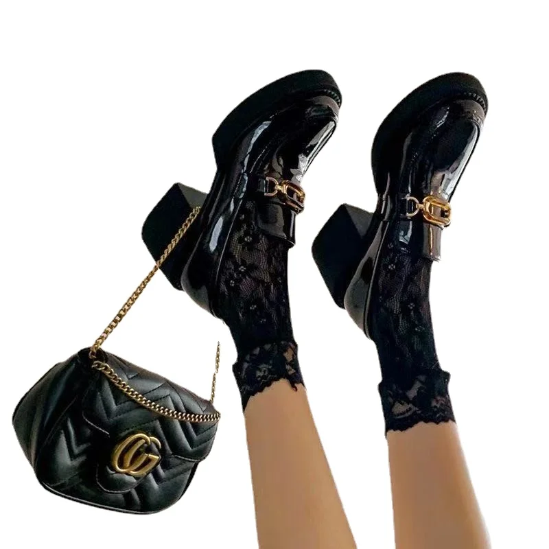 Platform Heels Shoes for Woman Europe 2022 Spring New Fashion Mary Janes Shoes Pumps Low-top Casual Round Toe Lady Shoes Women