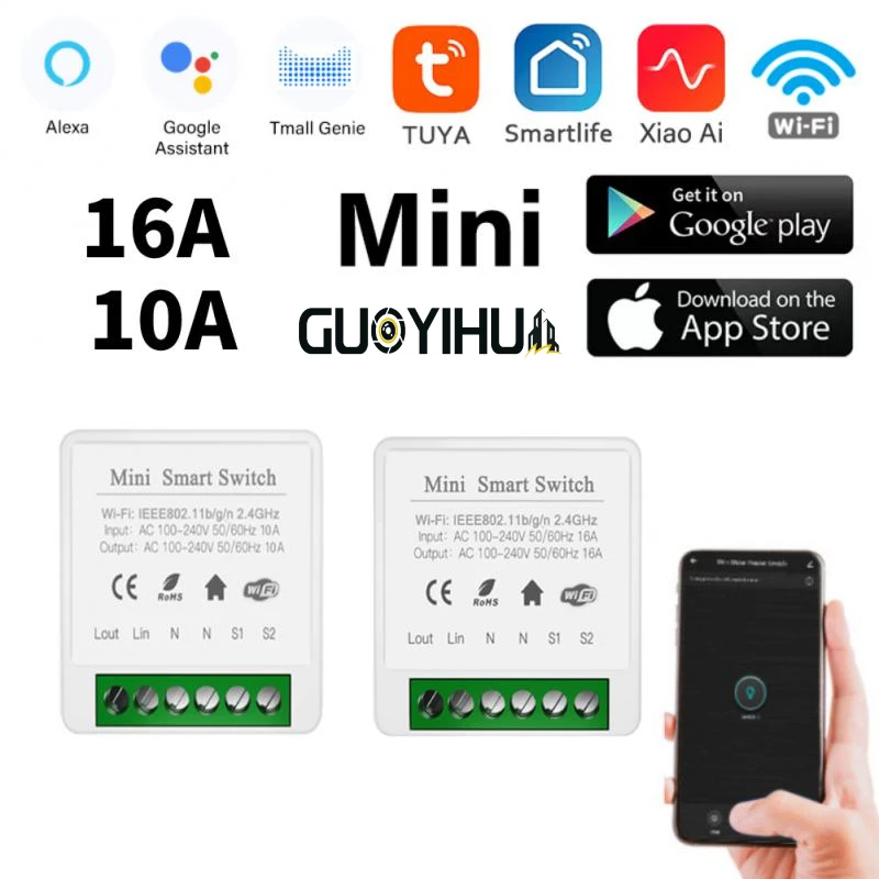 

Смарт-выключатель GUOYIHUA, 16 А/10 А, 2-сторонний, с таймером