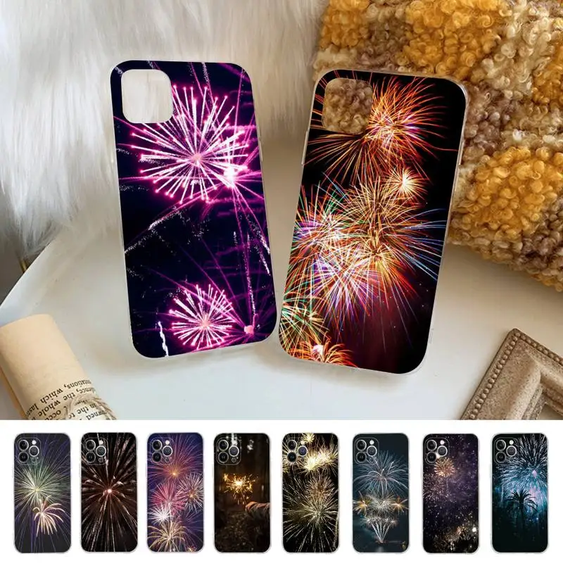 

Fireworks Phone Case Silicone Soft for iphone 14 13 12 11 Pro Mini XS MAX 8 7 6 Plus X XS XR Cover
