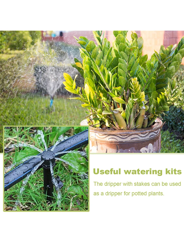 

Drip Irrigation Emitters 30PCS Adjustable Water Dripper Fits 1/4 Irrigation Tube360 Degree Irrigation Drippers With 8 Holes