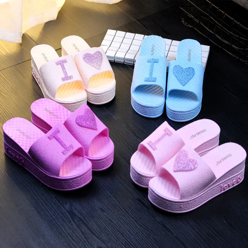 

Summer New Sandals Women's Non-slip Slippers Swan Fashion Outerwear Muffin Thick-soled Flip Flops Flat-bottomed Korean Style