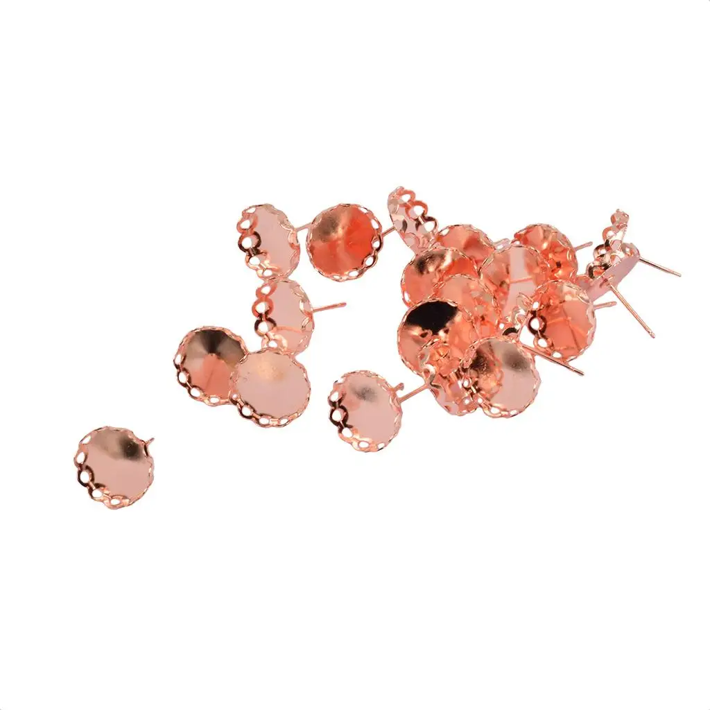 

20Pcs Round Earrings Bases Earring With 12mm Pad Bezels DIY