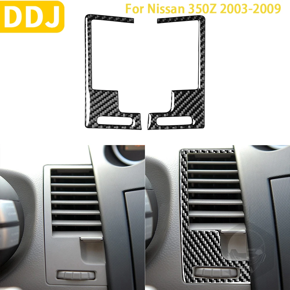 

For Nissan 350Z Z33 2003 2004 2005 2006 2007 2008 2009 Accessories Carbon Fiber Dash Both Side Air Outlet Frame Trim Sticker