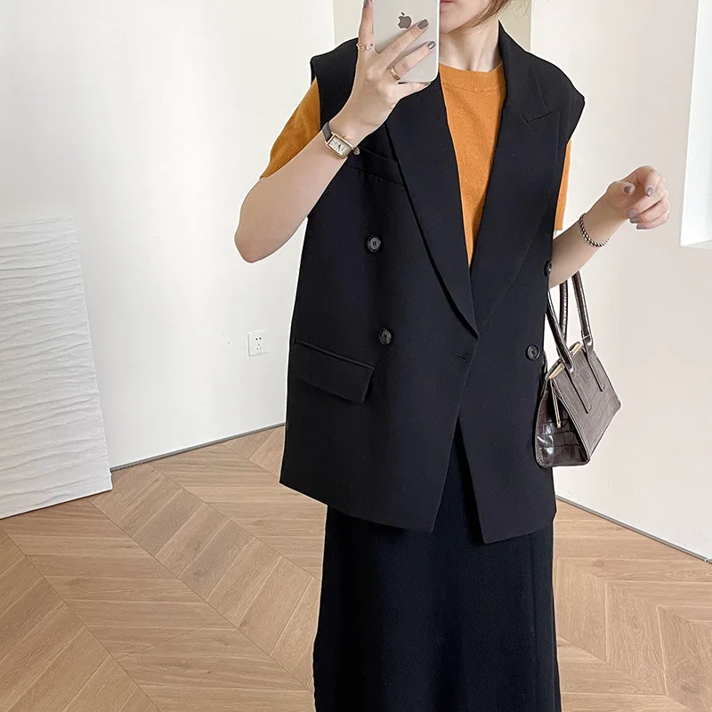 Женский жилет без рукавов элегантный кардиган в Корейском стиле весна-лето 2023