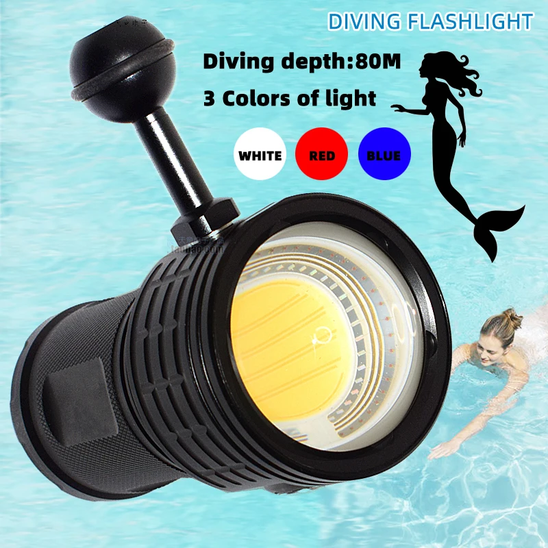 

The rippling of the water, the flashlight, the strong light diving flashlight, the underwater photography fill light flashlight