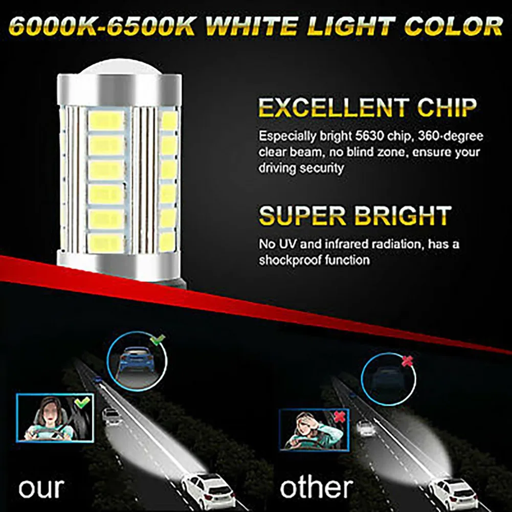 

Bulbs 9005 9006 Headlight Combo DC 12V HB3 HB4 High Low Beam 1200LM 33 SMD 5630 LED