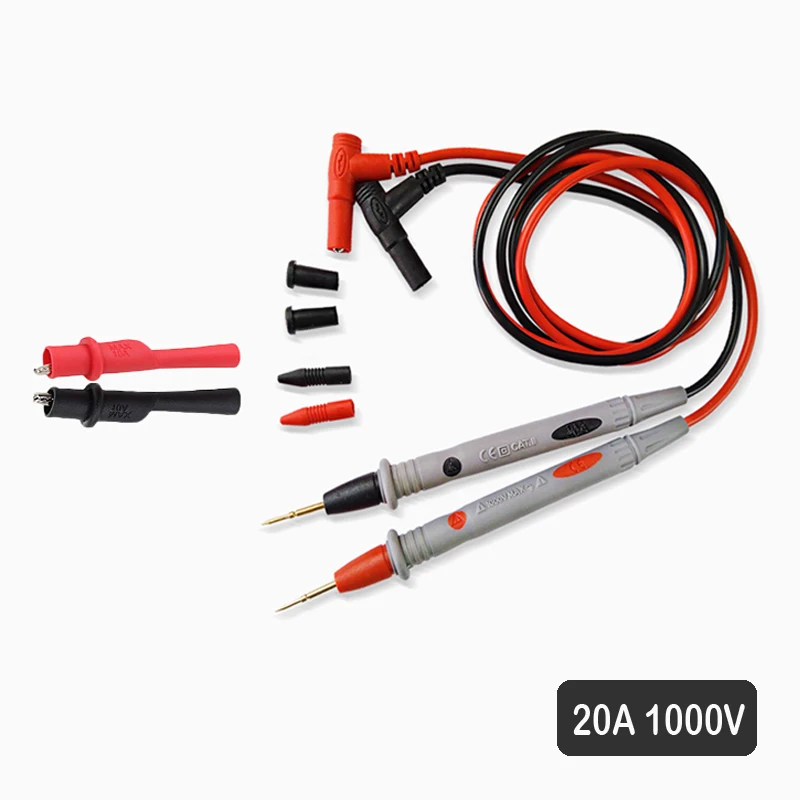 20a 1000v Probe Test Leads Pin Needle Super Tip Multi Meter 