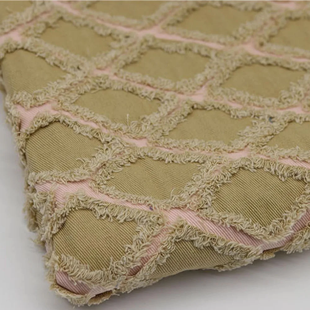 Хлопковая двухцветная двухсторонняя клетчатая стеганая джинсовая ткань с