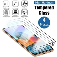 4pcs screen protector on xiaomi redmi note 11 9 8 pro 9a 9t 9s 10s tempered glass for redmi note 10 pro 9c nfc k40 pro clear