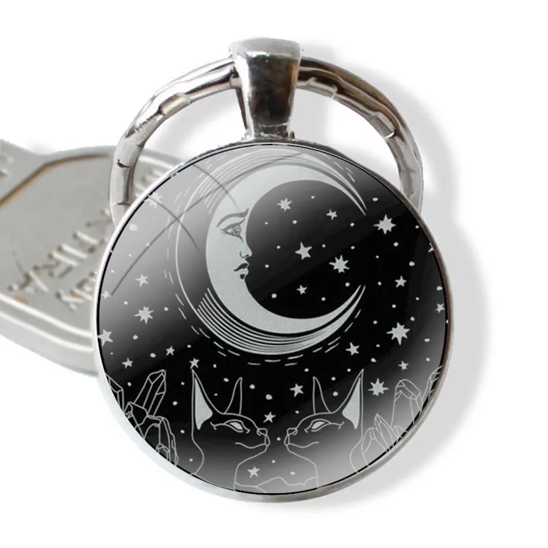 Звезда Луна солнце Таро карточка мультфильм модный брелок ручной работы стекло