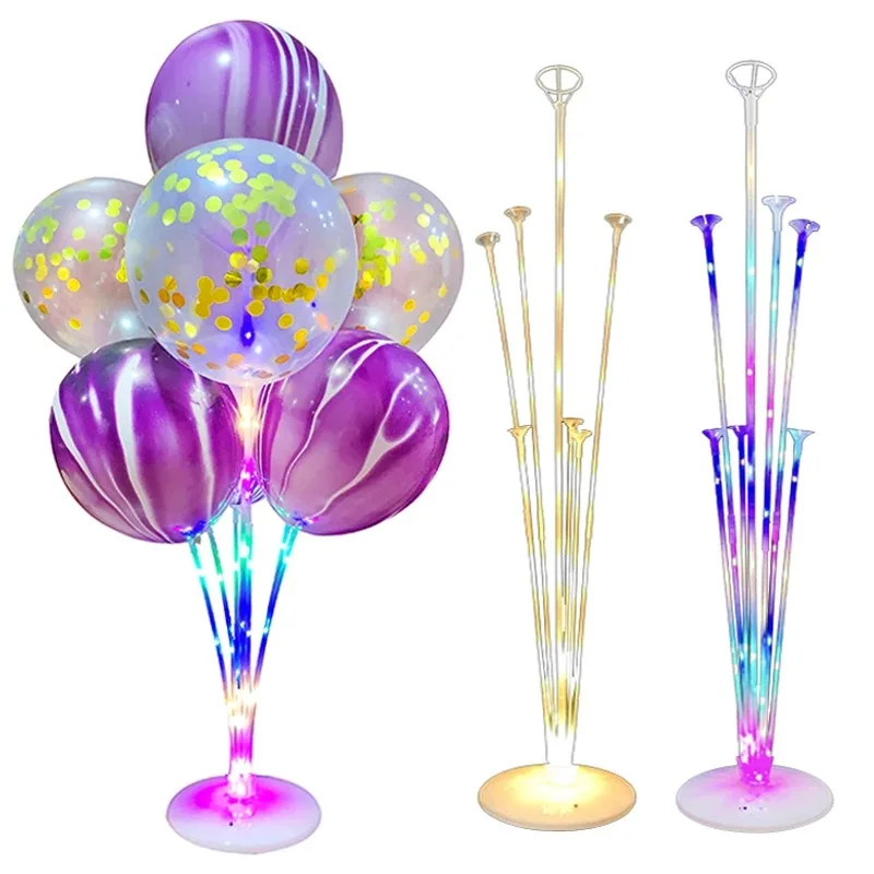 

Led Balloon Stand Glowing Sticks Balloons Holder Column Confetti Balloon Baby Boy Kids Birthday Party Wedding New Year Decor