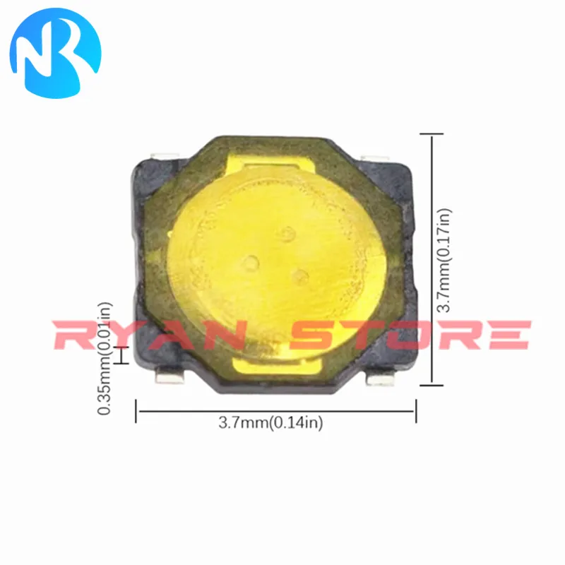 

100 шт., мембранные тактильные кнопочные выключатели, 4 контакта, 4*4*0,8 мм SMD 4,8*4,8*0,55*3,7*3,7 мм, 3*0,35*2,6 0,6 x