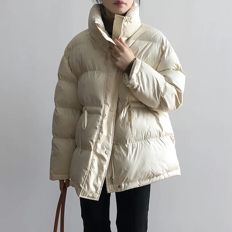 

Женская куртка на хлопковом наполнителе, теплая зимняя короткая куртка-пуховик с воротником-стойкой, уличная одежда, парки, верхняя одежда