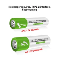 original aa aaa usb rechargeable batteries 1 5v 2600mwh li ion battery for remote control mouse electric toy battery