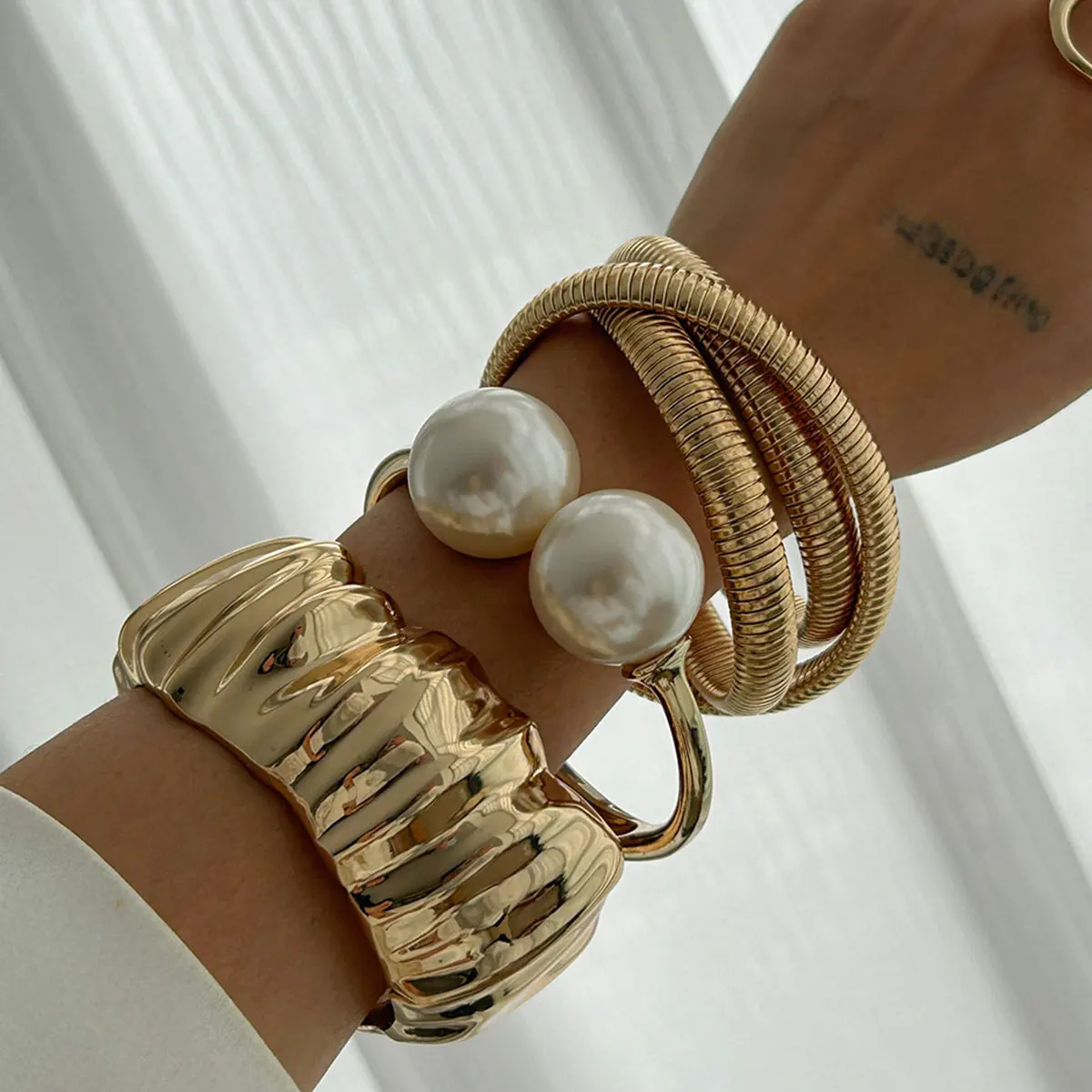 Женский браслет-манжета из искусственного жемчуга KMVEXO цвета в ассортименте