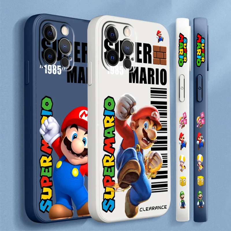 Детская левая веревка M-Marios Brave Game Liquid для Apple iPhone 15 14 13 12 11 XS XR X 8 7 SE Pro Max Plus Mini Cover