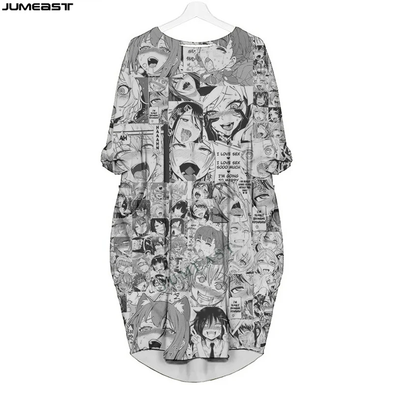 Jumeast женское объемное платье с рукавом летучая мышь и карманами оверсайз