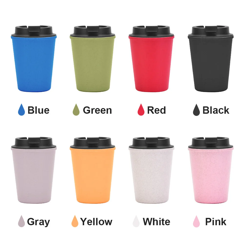 

Double-layer Water Cup Portable Mini Wheat Straw Coffee Cup Portable Fashion Simple Car Wheat Fragrance Cup Home Drinking Water