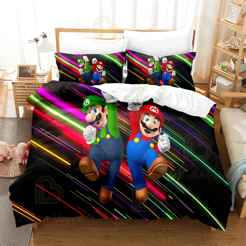 

Wario Bedding Set EU AU US Single King Super Kids Duvet Cover Quilt Pillowcase Double Size Bedroom Bed Linen Decoration