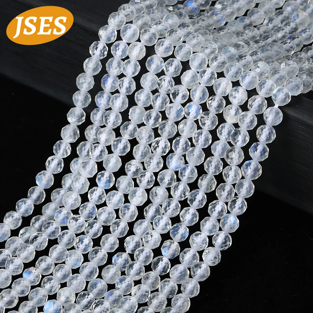 Натуральный лунный камень без черного пятна граненые бусины для изготовления