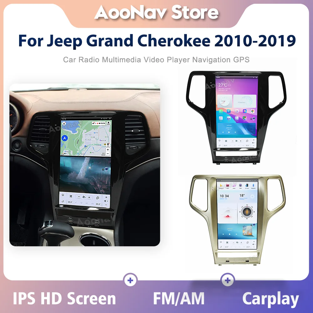 

128G Android 11 автомобильное стерео радио для Jeep Grand Cherokee 2010-2020 проигрыватель экран Tesla GPS навигация мультимедийный Carplay блок