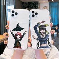 cute anime danganronpa phone case for iphone 13 12 11pro xs max xr x 7 8plus se cartoon soft tpu silicone clear back cover shell