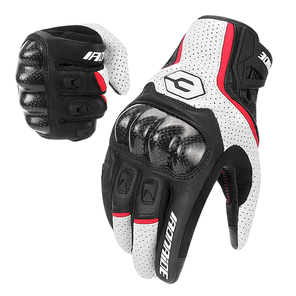 

Мужские Мотоциклетные Перчатки, Дышащие Кожаные Защитные Перчатки С Сенсорным Экраном, Летние Перчатки Для Верховой Езды