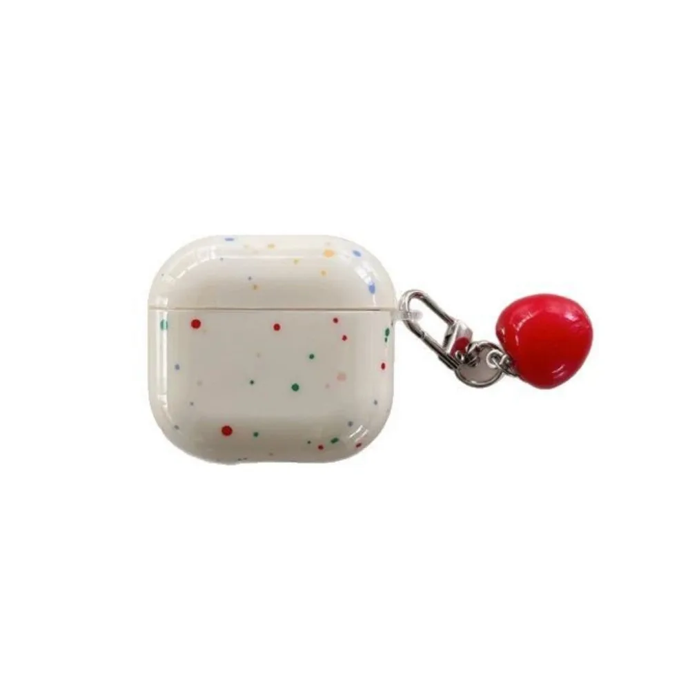 Чехол для AirPods 4 цветной точечный сахар чехол наушников Pro 1 2 3 подвеска с помидором