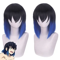 demon slayer anime cospay wig cosplay costumes hashibira inosuke gradient blue long hairstyle heat resistant synthetic hair wigs