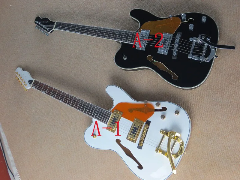 

new Thailand calls F-hole guitar empty heart red rocker gold accessories telecast-er Electric Guitar @9