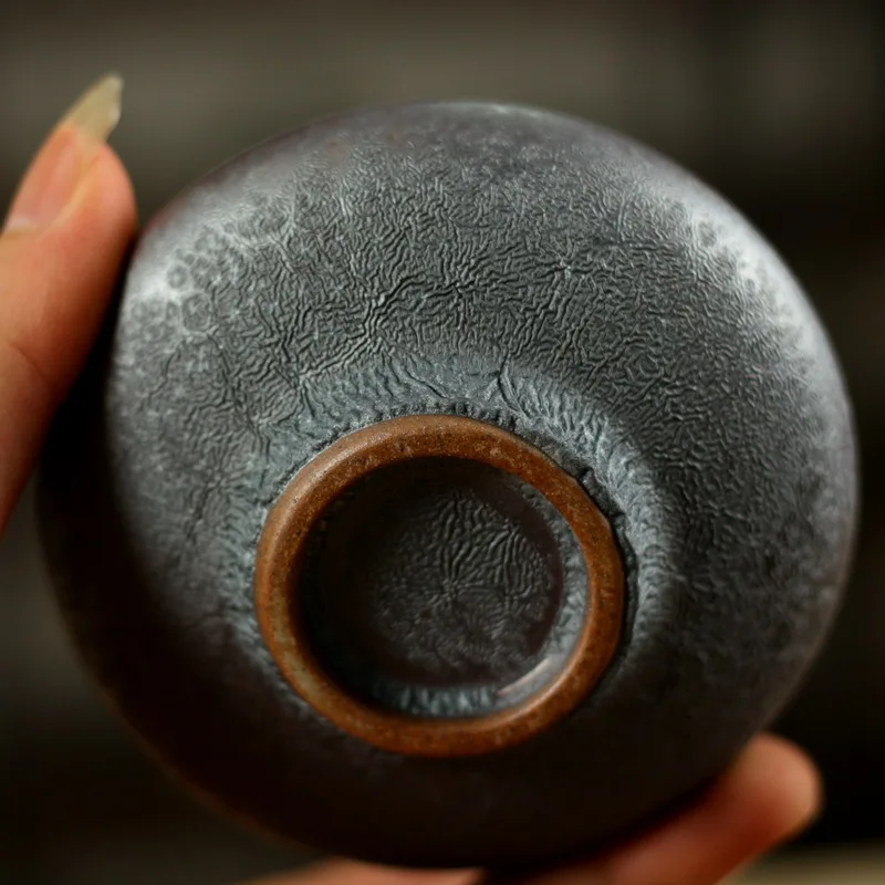 KINGTEAMALL чашка для чая из черного фарфора Tenmoku с глазурью Dou Li (дождевая шляпа) 2 варианта. Чашка для чая, аксессуары для чая, чайные наборы, подарки.