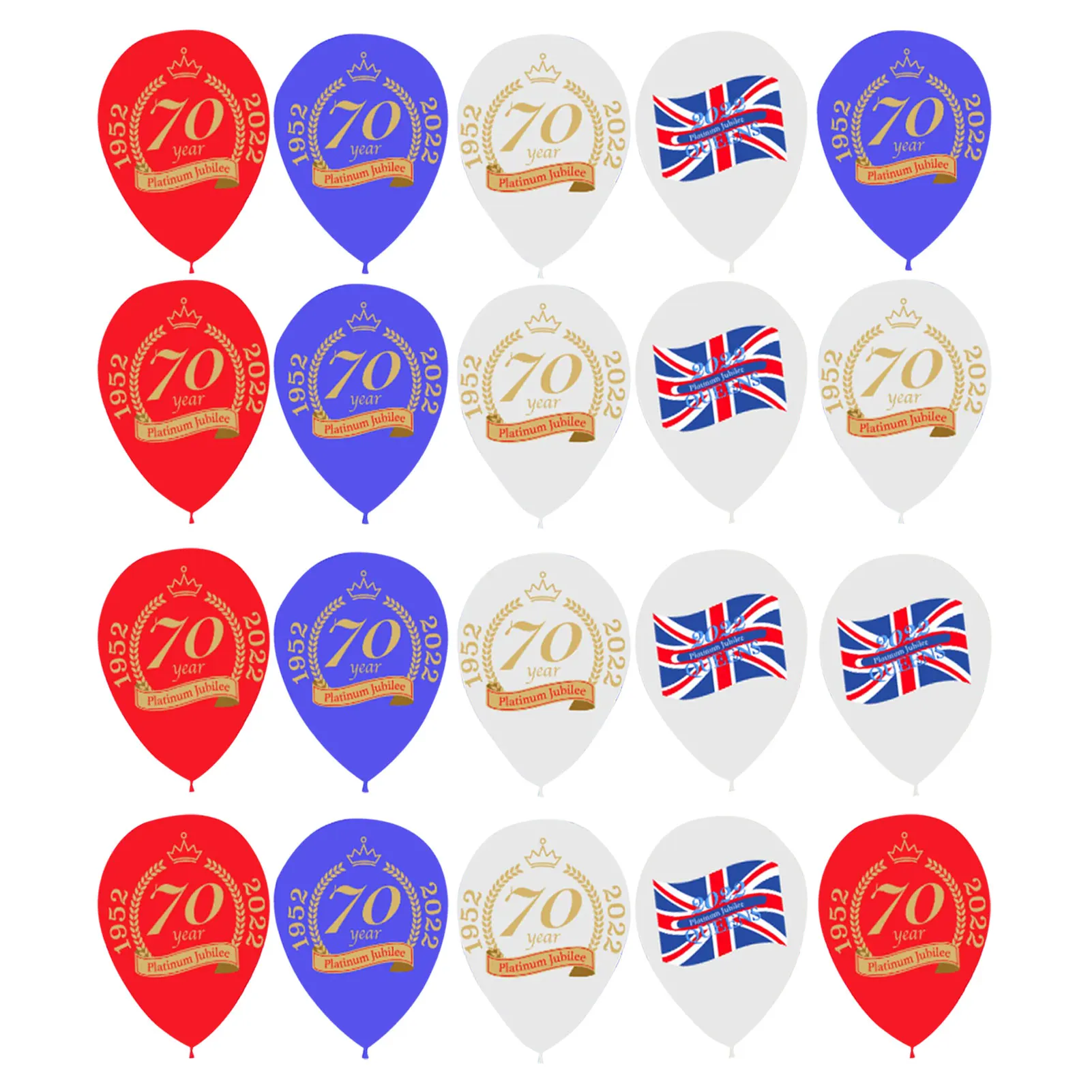 

70th Queen's Jubilee Balloons Set Patriotic Party Decoration For Queen's 70th Jubilee Great Britain Union Jack Flag British Part