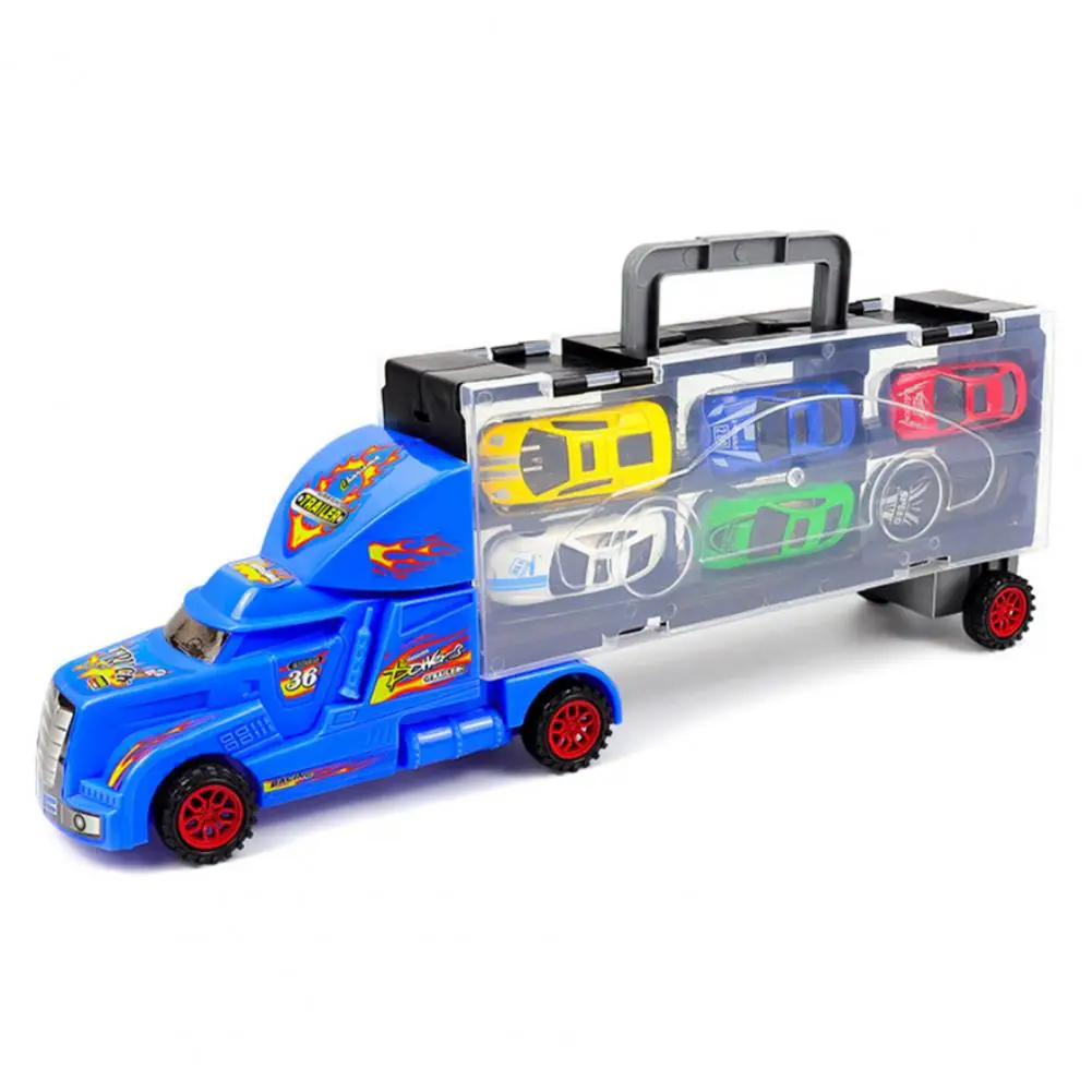 

1 Set with Slide Track Realistic Hands-on Ability Track Vehicle Toy Kids Car Model Toy Kids Container Car Birthday Gift